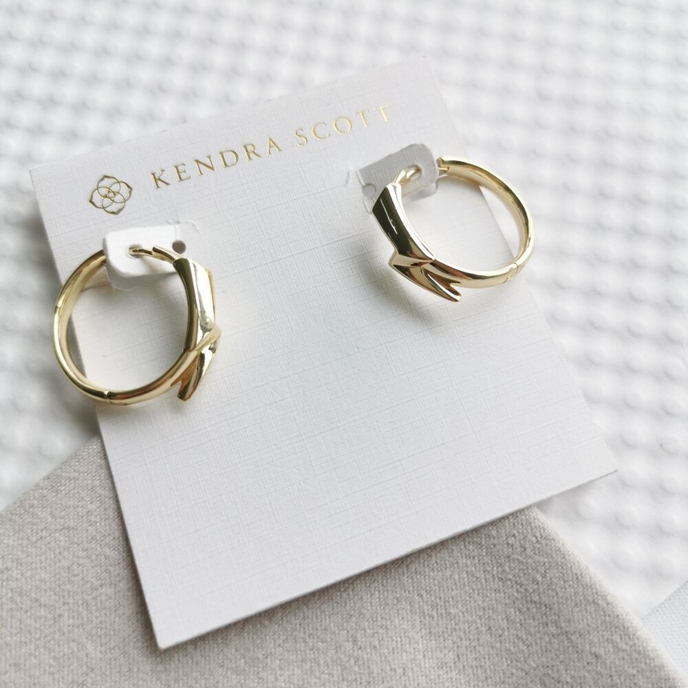 Kendra Scott Gold Bolt Huggie Earrings NEW